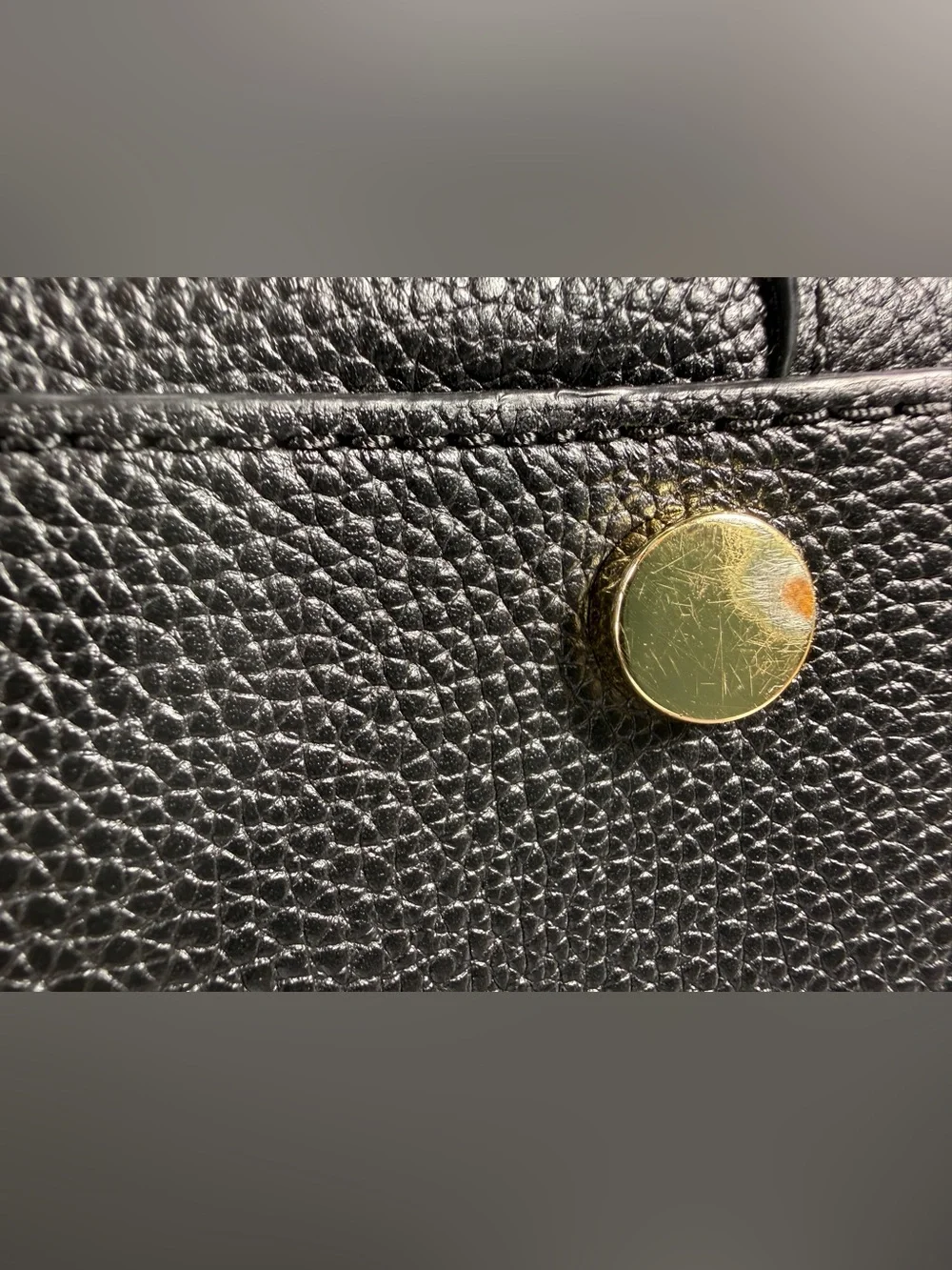 Michael Kors Black Pebbled Leather Satchel with Gold Accents